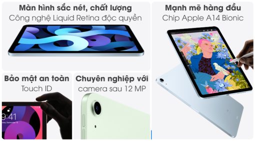 Thay màn hình, Ép kính cảm ứng, thay pin, sửa chữa  Máy tính bảng iPad Air 4 Wifi 64GB (2020) giá tốt tại Nha Trang